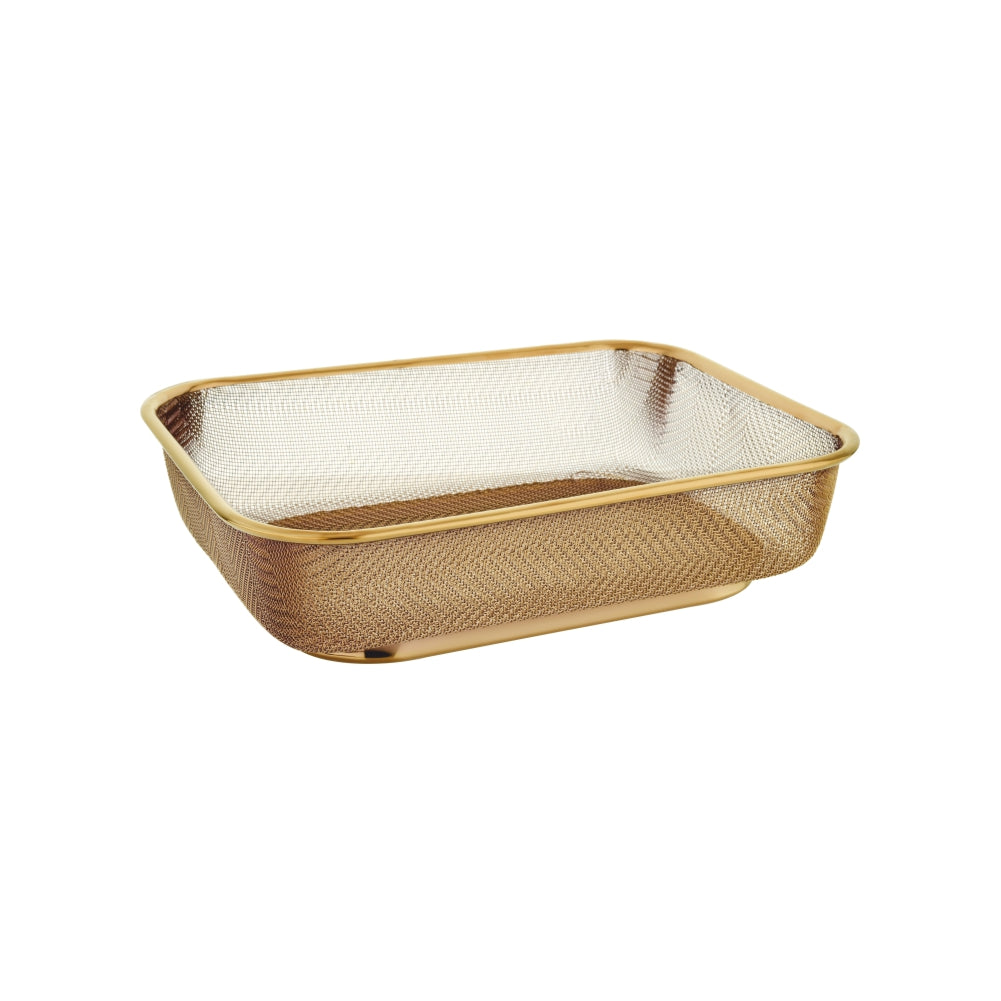 S.S SQUARE FRIDGE BASKET PVD COATED ROSE GOLD COLOUR