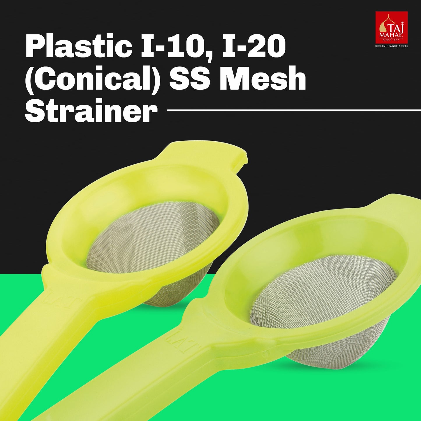 PLASTIC I-10, I-20 CONICAL SS MESH TEA AND COFFEE STRAINER (12 Pieces)