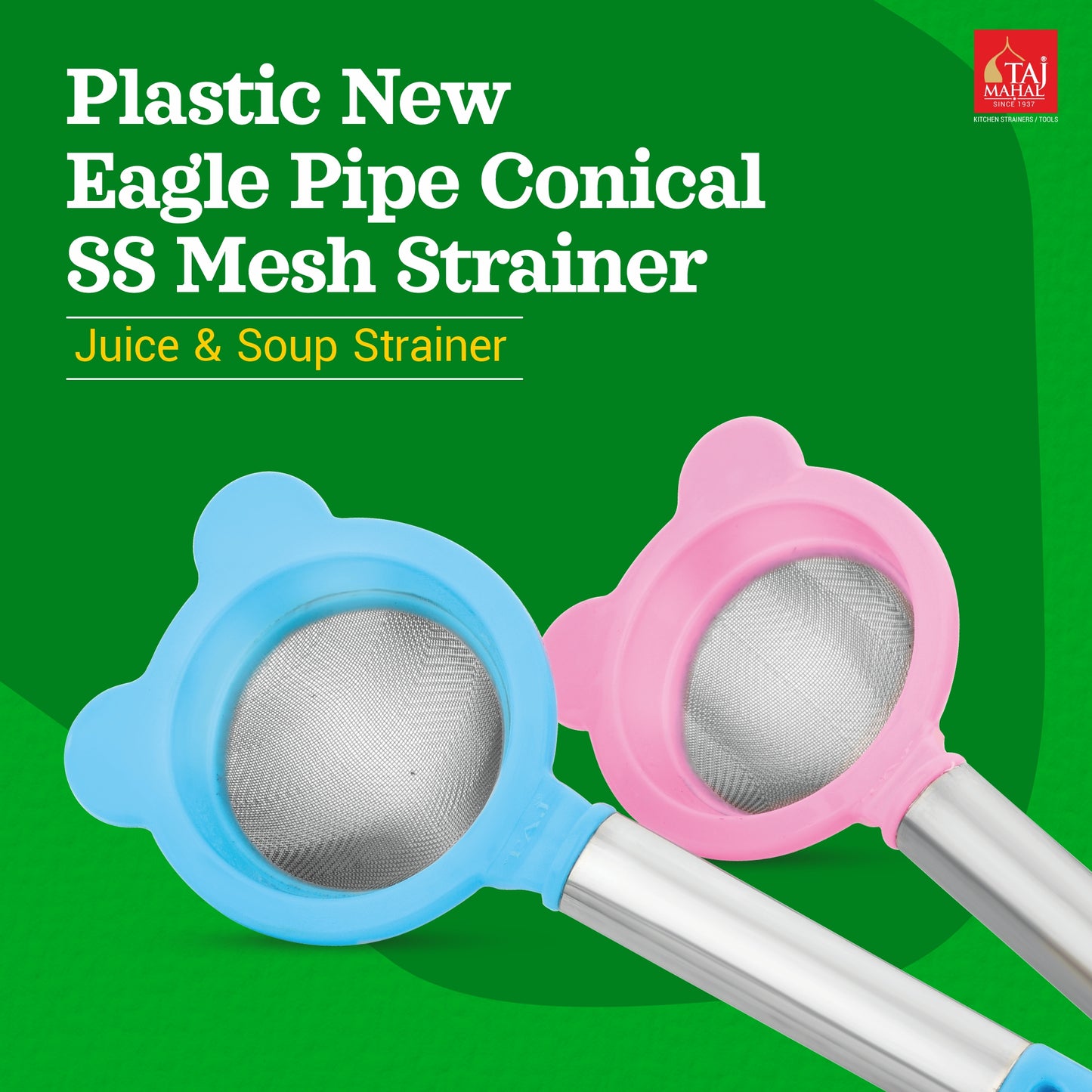 PLASTIC NEW EAGLE PIPE CONICAL SS MESH TEA AND COFFEE STRAINER (12 Pieces)