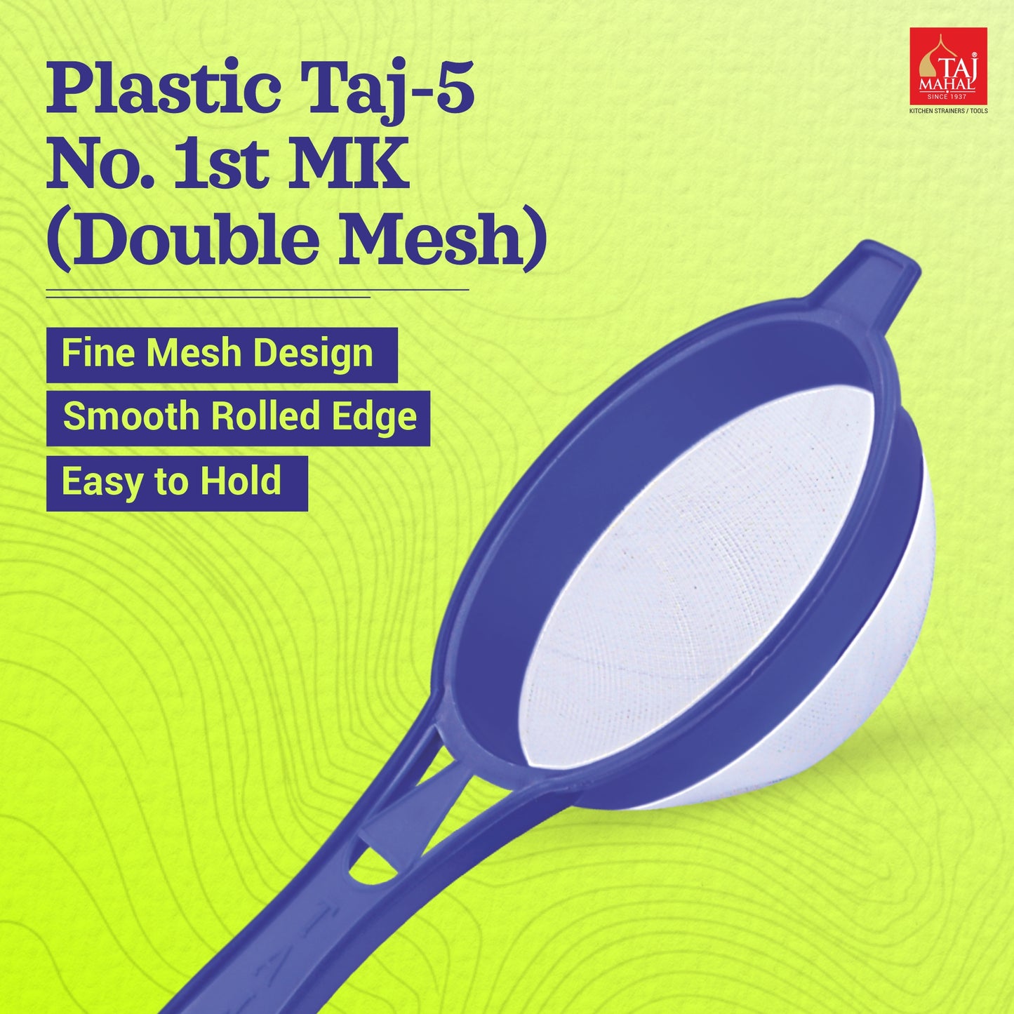 PLASTIC TAJ NO. 5 FIRST MK DOUBLE MESH TEA AND COFFEE STRAINER
