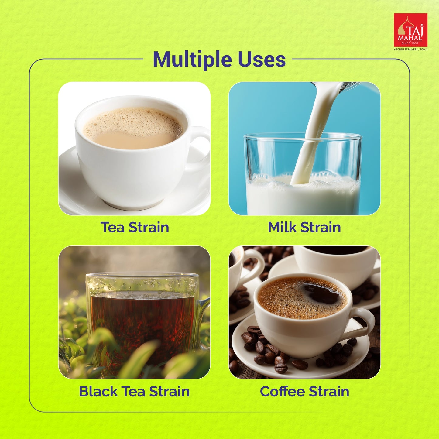 PLASTIC TAJ NO. 5 FIRST MK DOUBLE MESH TEA AND COFFEE STRAINER