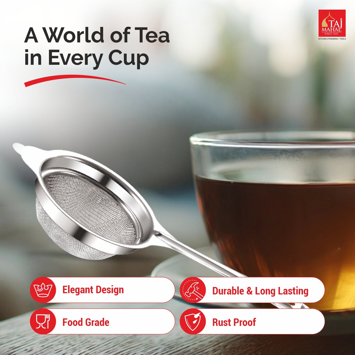 SS ACCORD NEO (DOUBLE MESH) TEA AND COFFEE STRAINER
