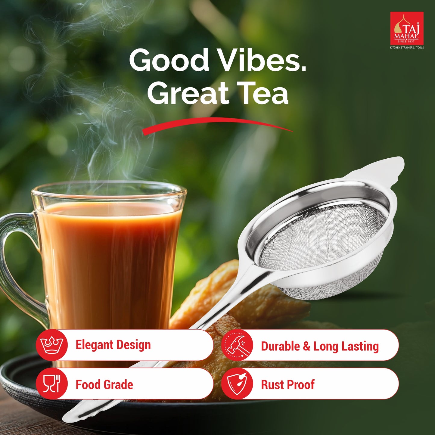 SS ACE JOINTLESS HEAVY TEA & COFFEE STRAINER