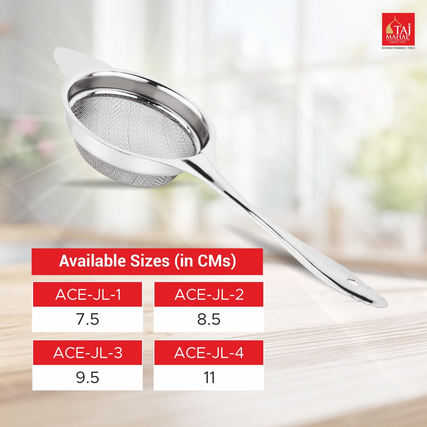 SS ACE JOINTLESS HEAVY TEA & COFFEE STRAINER