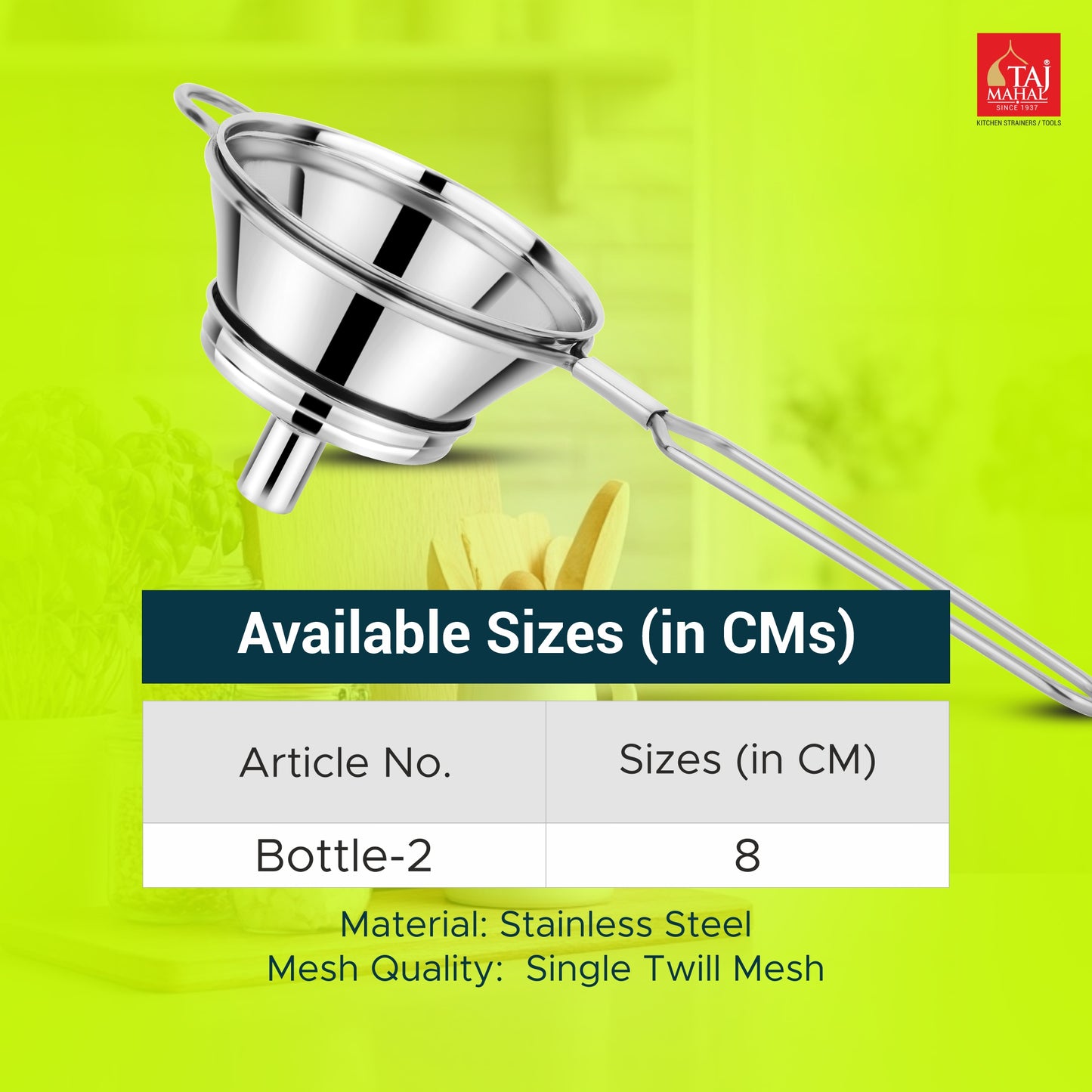 SS TULIP BOTTLE STRAINERS