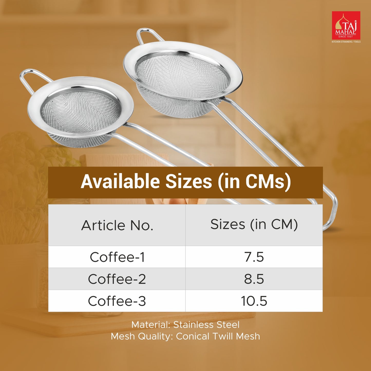 SS CHS COFFEE STRAINERS