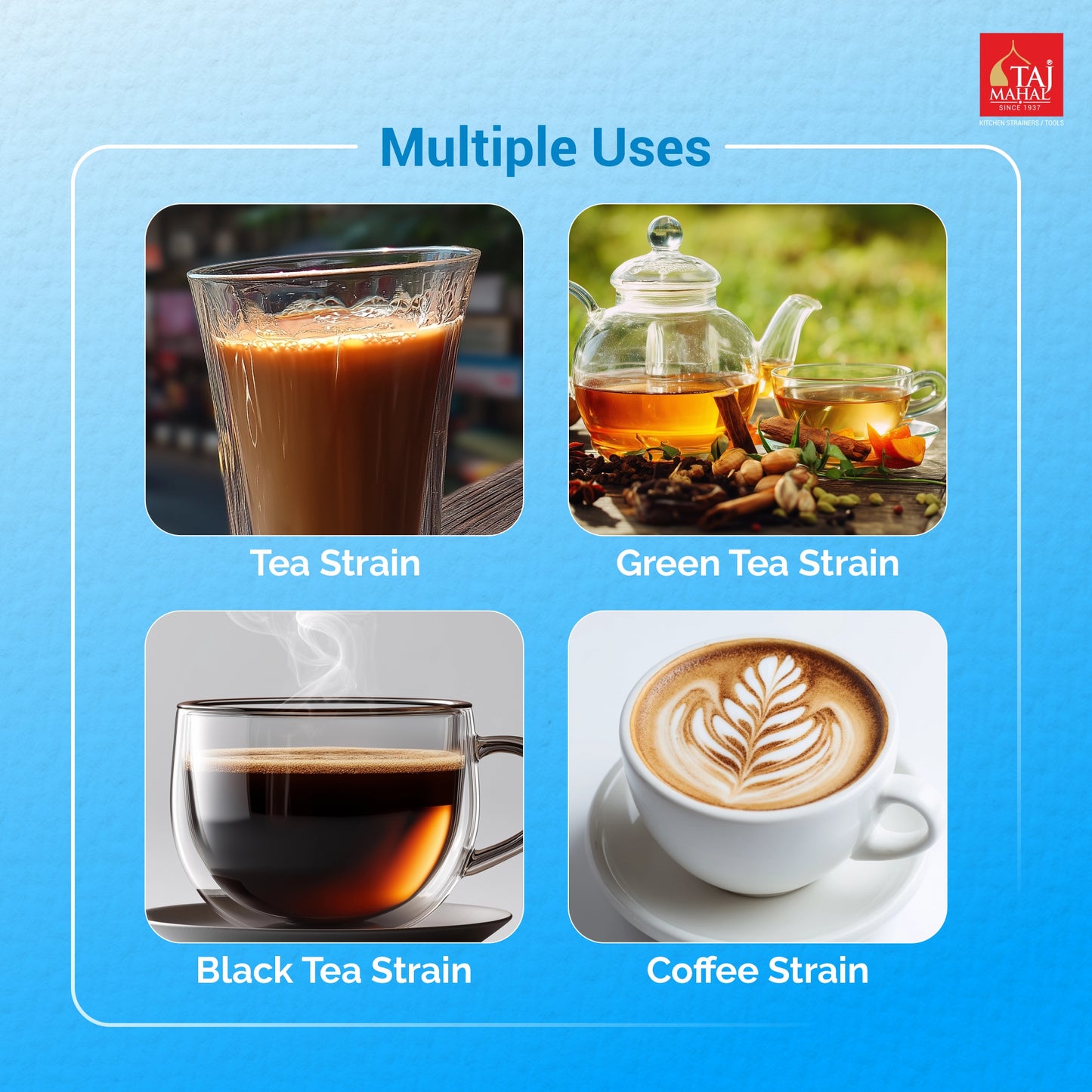 SS DELUXE TEA AND COFFEE STRAINERS