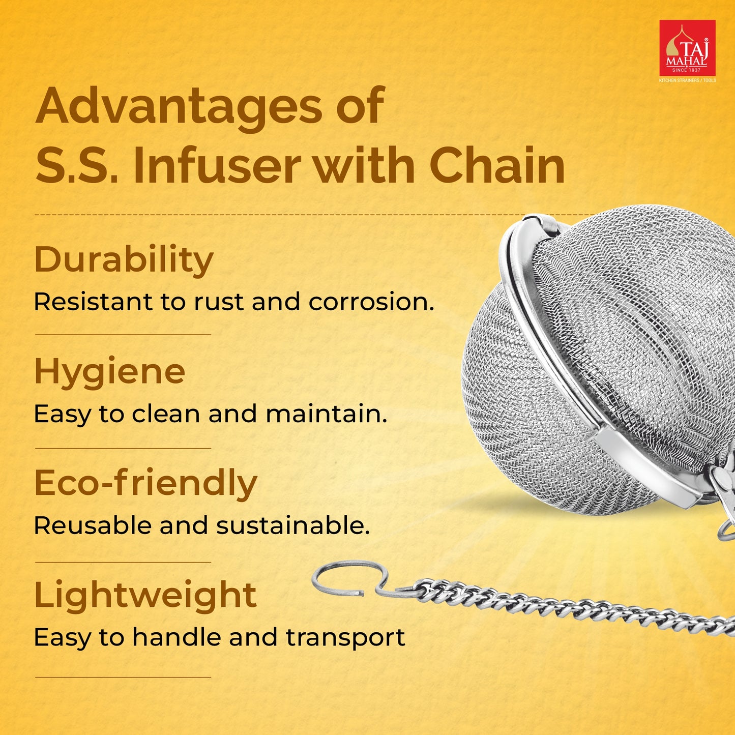 SS INFUSER WITH CHAIN