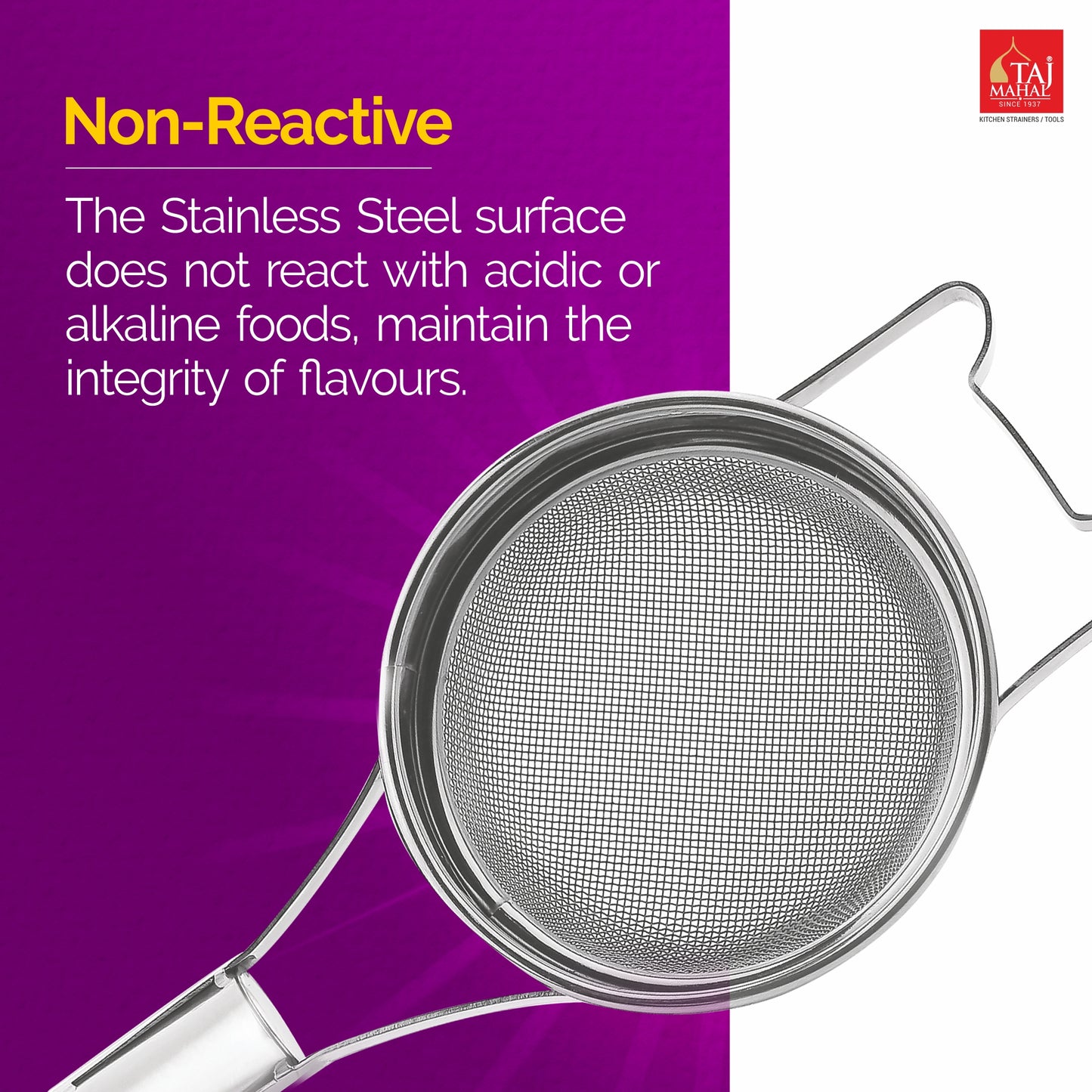SS INOX SOUP STRAINER WITH SS PIPE HANDLE