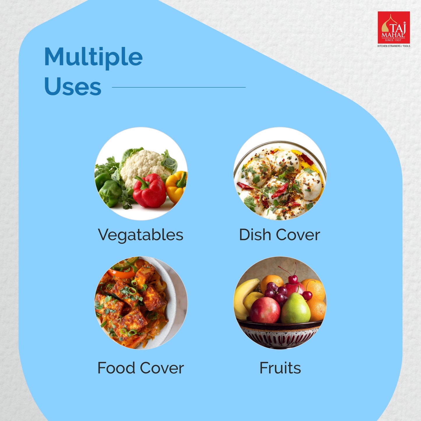 SS DOUBLE MESH NET COVER LID WITH BIG NOB