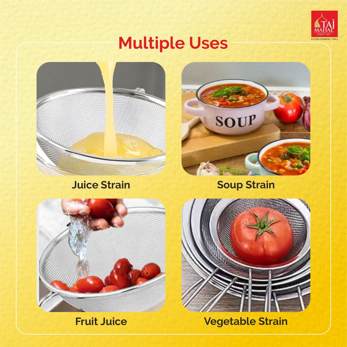 SS BRITNEY CONICAL WIRE STRAINER SOUP AND JUICE