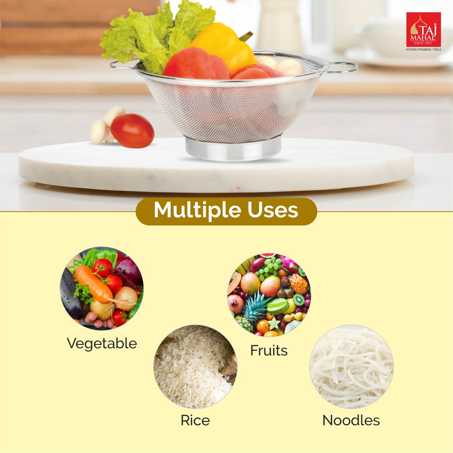 SS COLANDER MESH BASKET SILVER