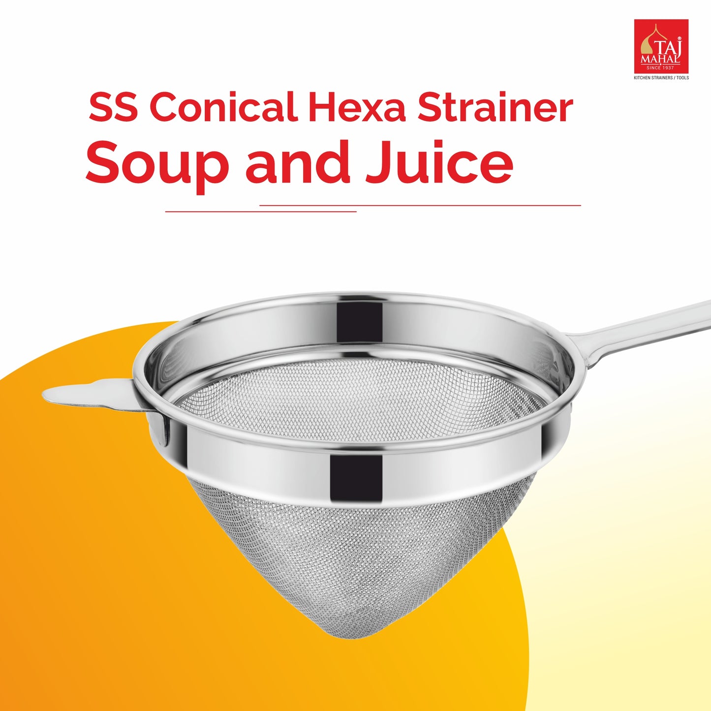SS CONICAL HEXA STRAINER SOUP AND JUICE