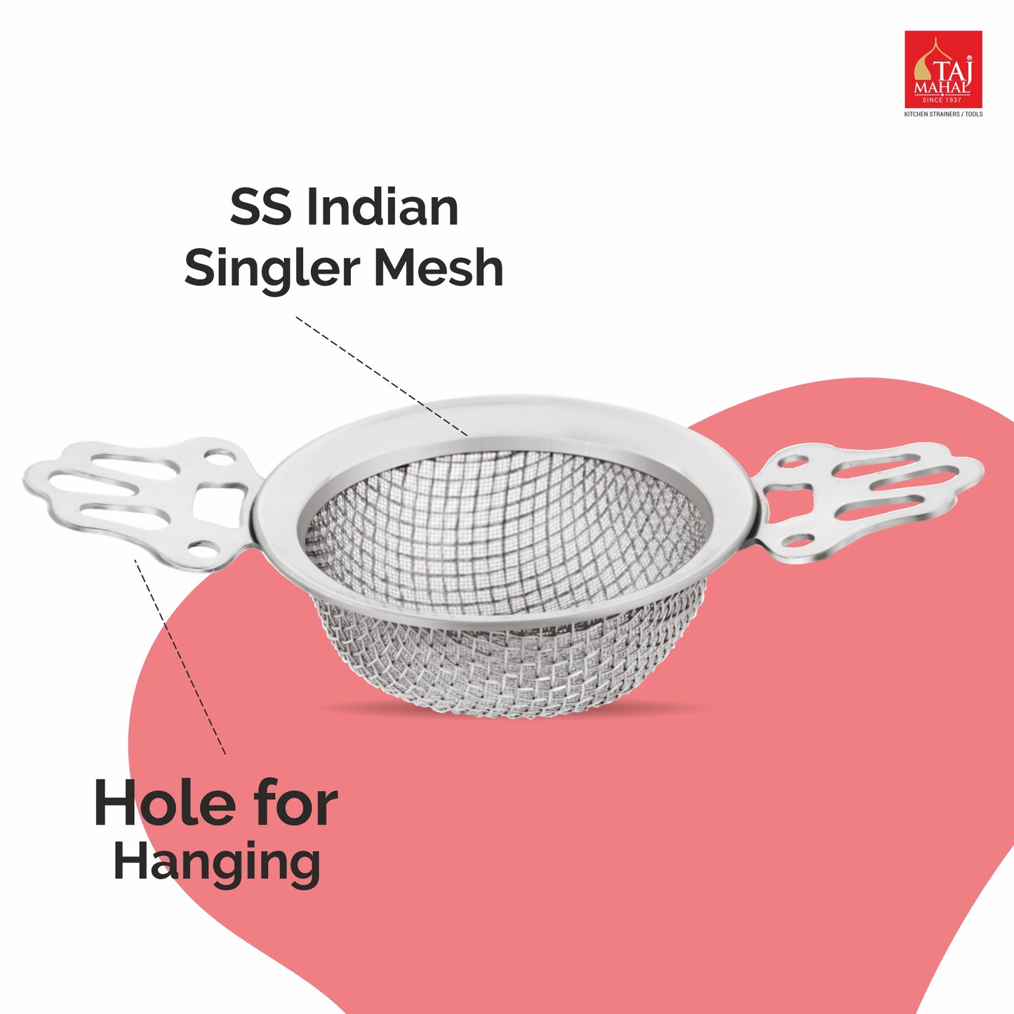 SS HAND FREE TEA & COFFEE STRAINER