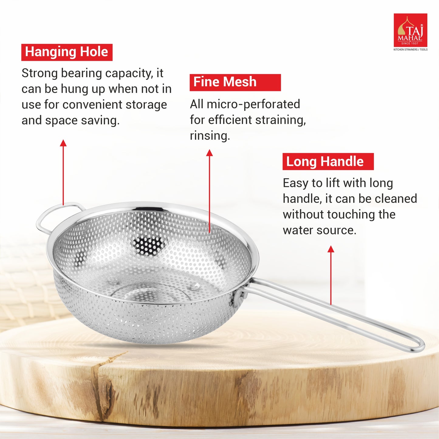 SS PERFORATED STRAINER SOUP AND JUICE