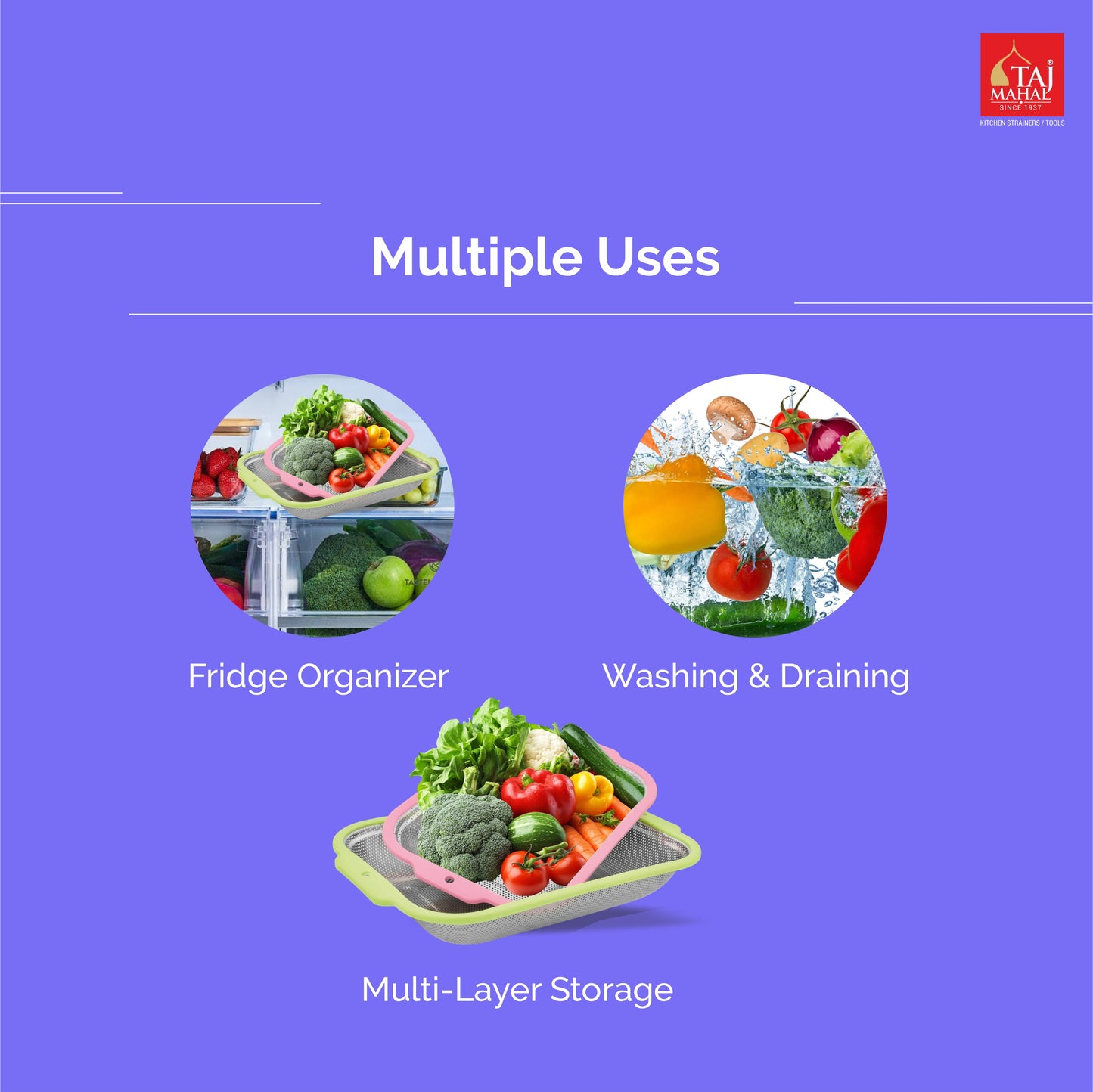 SQUARE PERFOPLAST FRIDGE BASKET TRAY