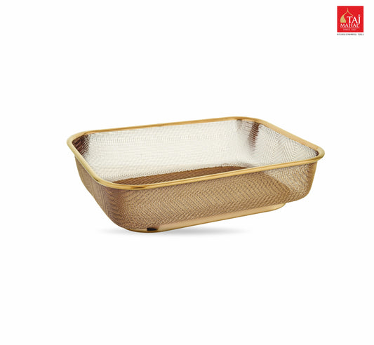 S.S SQUARE FRIDGE BASKET PVD COATED ROSE GOLD COLOUR