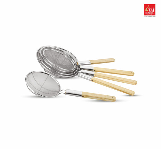 CATERER FRYING ZARA WOODEN HANDLE WITH REINFORCE MESH PROTECTOR
