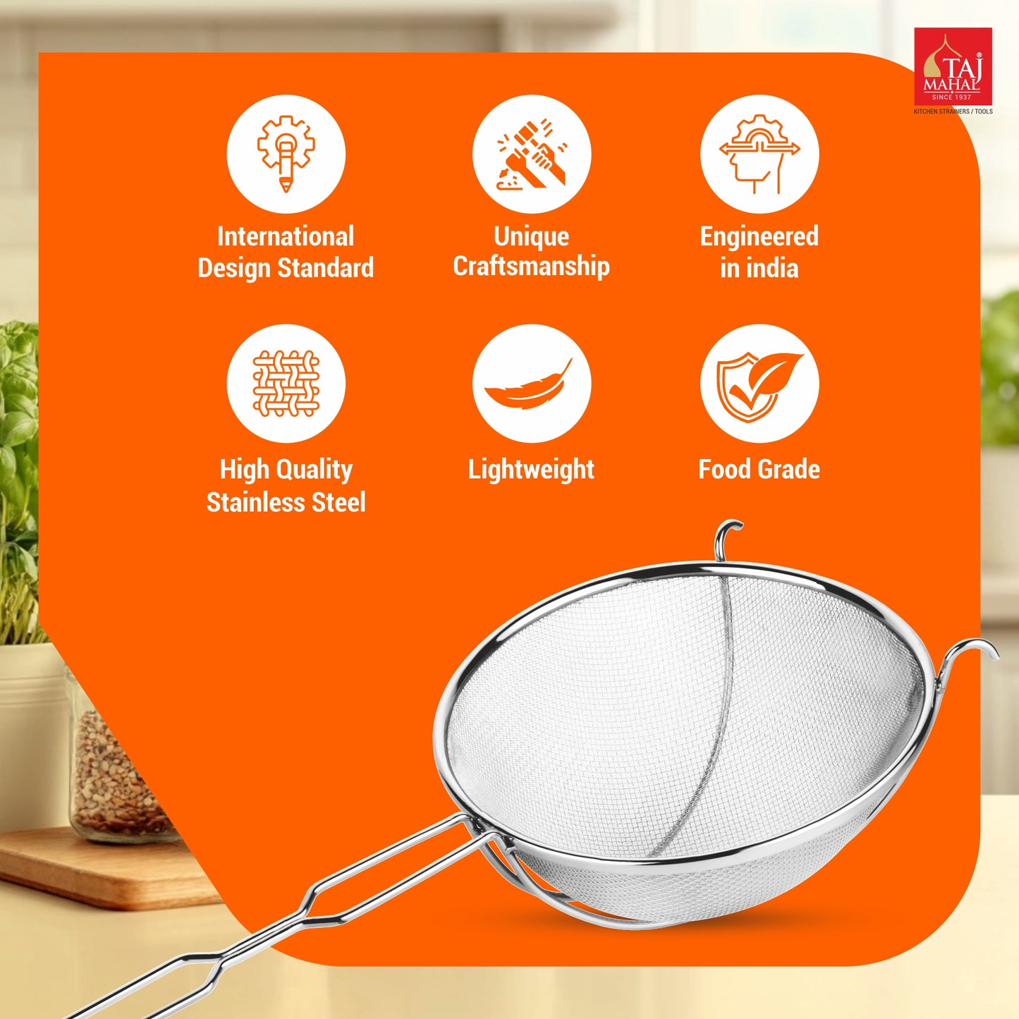 MULTIPURPOSE MESH COLANDER WITH REINFORCE / PROTECTOR