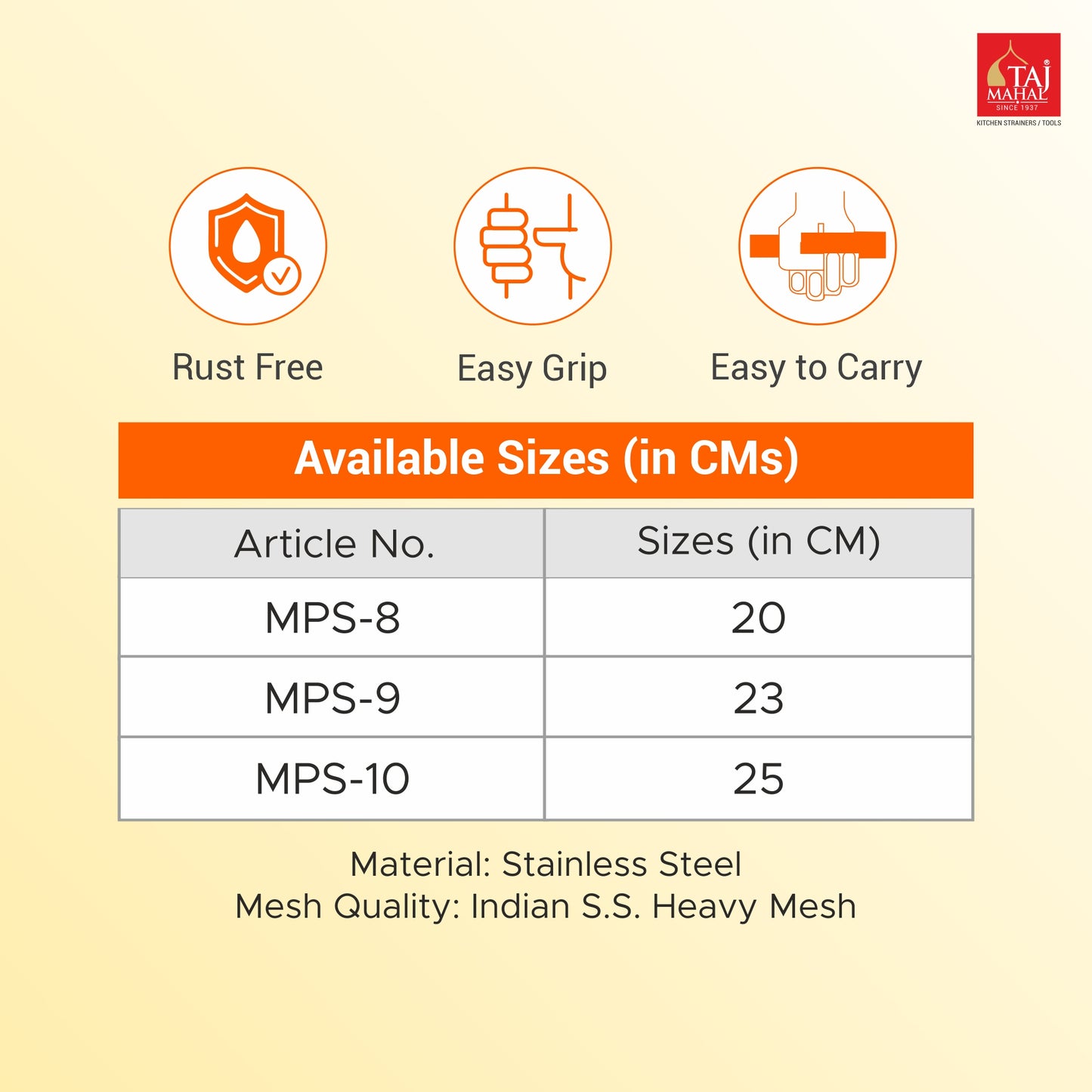 MULTIPURPOSE MESH COLANDER WITH REINFORCE / PROTECTOR