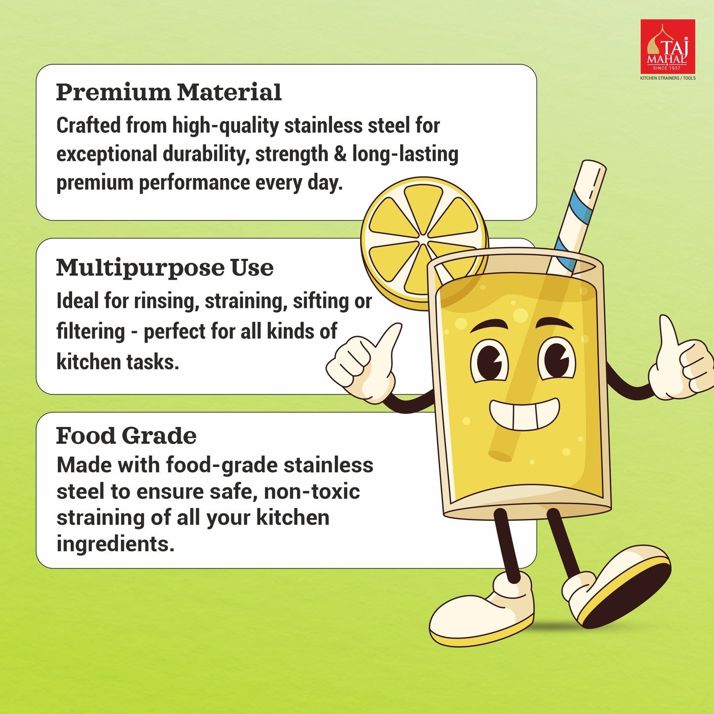 PM PLASTIC HEAVY MESH JUICE STRAINER (12 Pieces)