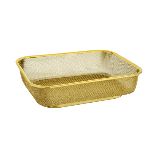 S.S SQUARE FRIDGE BASKET PVD COATED GOLD COLOUR