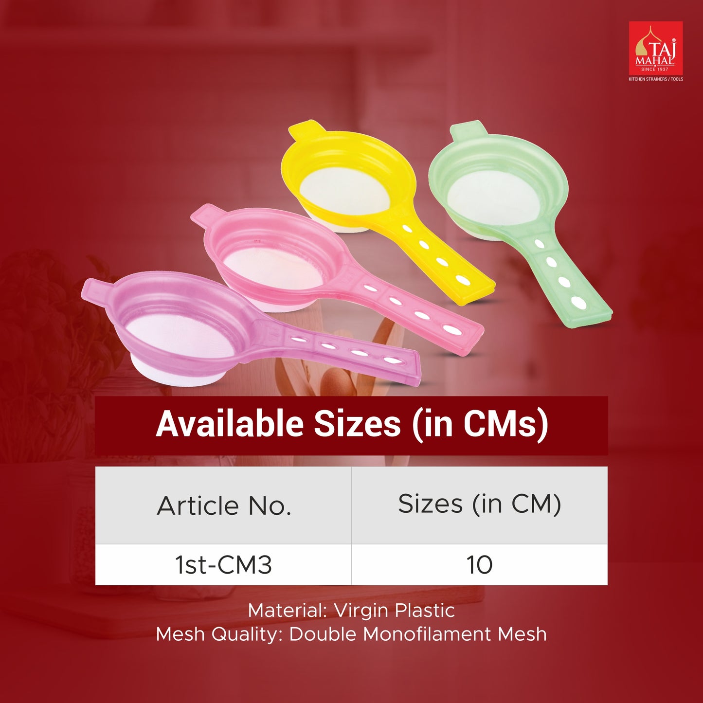PLASTIC CM DOUBLE MESH TEA AND COFFEE STRAINER