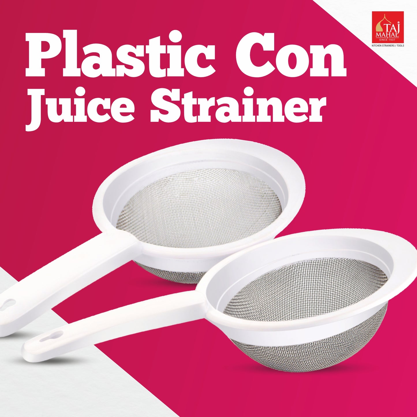 PLASTIC CON JUICE AND SOUP STRAINER (12 Pieces)