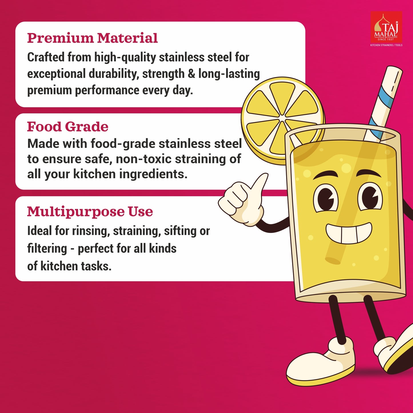 PLASTIC CON JUICE AND SOUP STRAINER (12 Pieces)