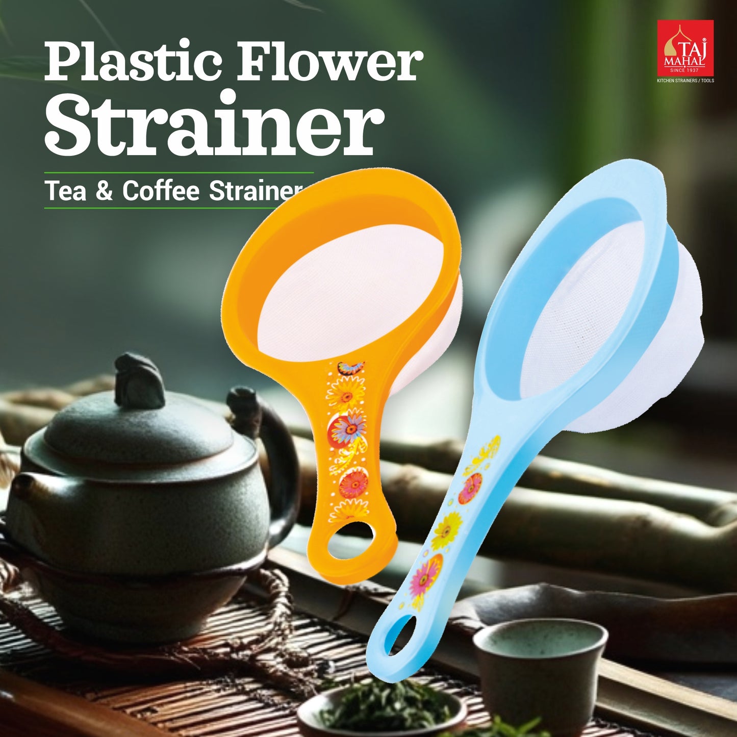 PLASTIC FLOWER TEA AND COFFEE STRAINER