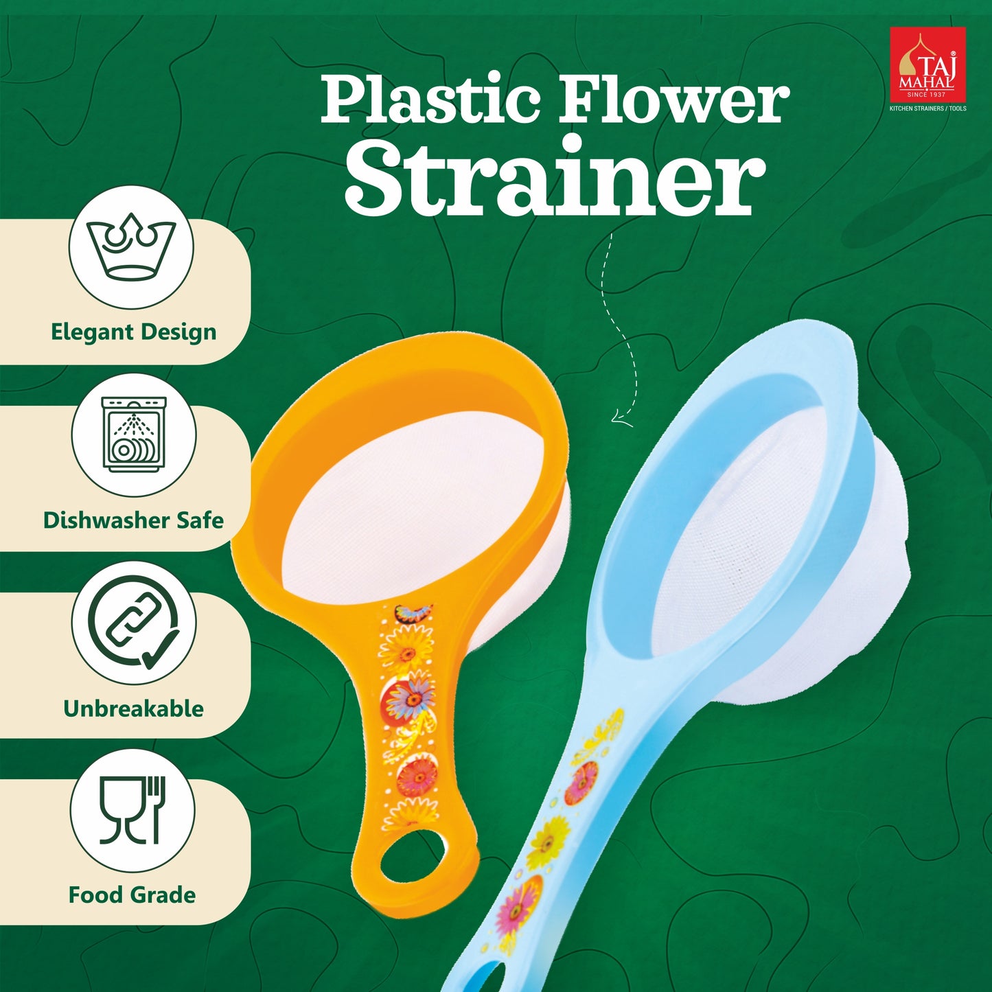 PLASTIC FLOWER TEA AND COFFEE STRAINER
