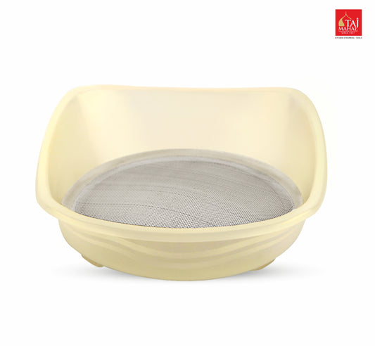 TAJ MAHAL  PLASTIC SUMO ATTA MAIDA SIEVES WITH SS MESH (12 Pieces)