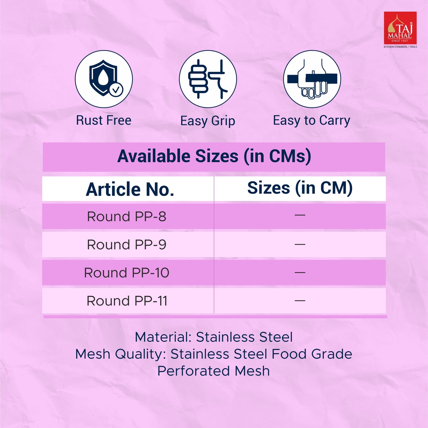 ROUND PERFOPLAST COLANDER BASKET