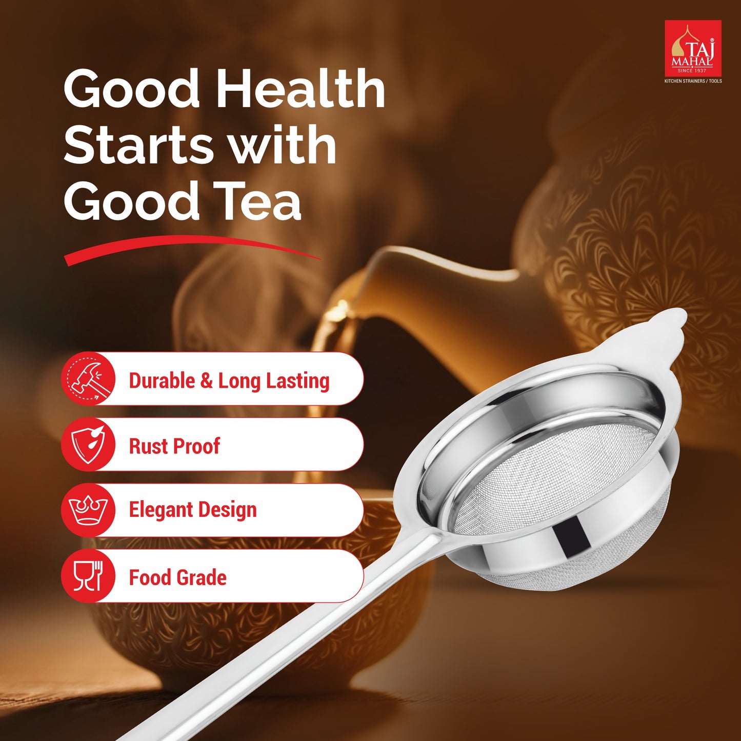 SS ACCORD FILTRA TEA AND COFFEE STRAINER
