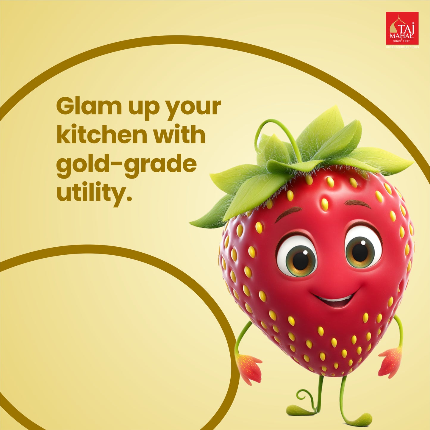 SS COLANDER MESH BASKET PVD GOLD