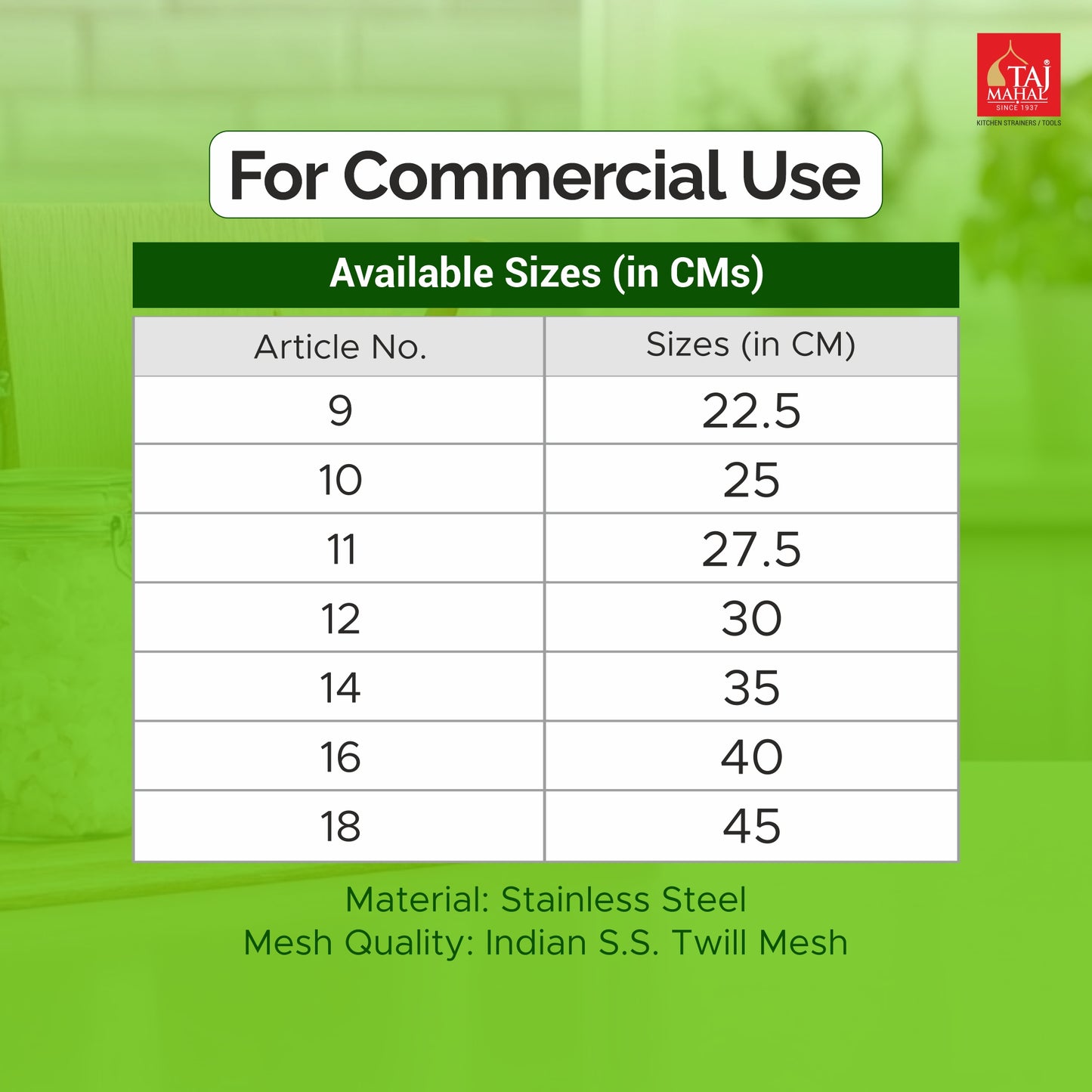 SS MOON SIEVE AATA MAIDA FOR COMMERCIAL USE