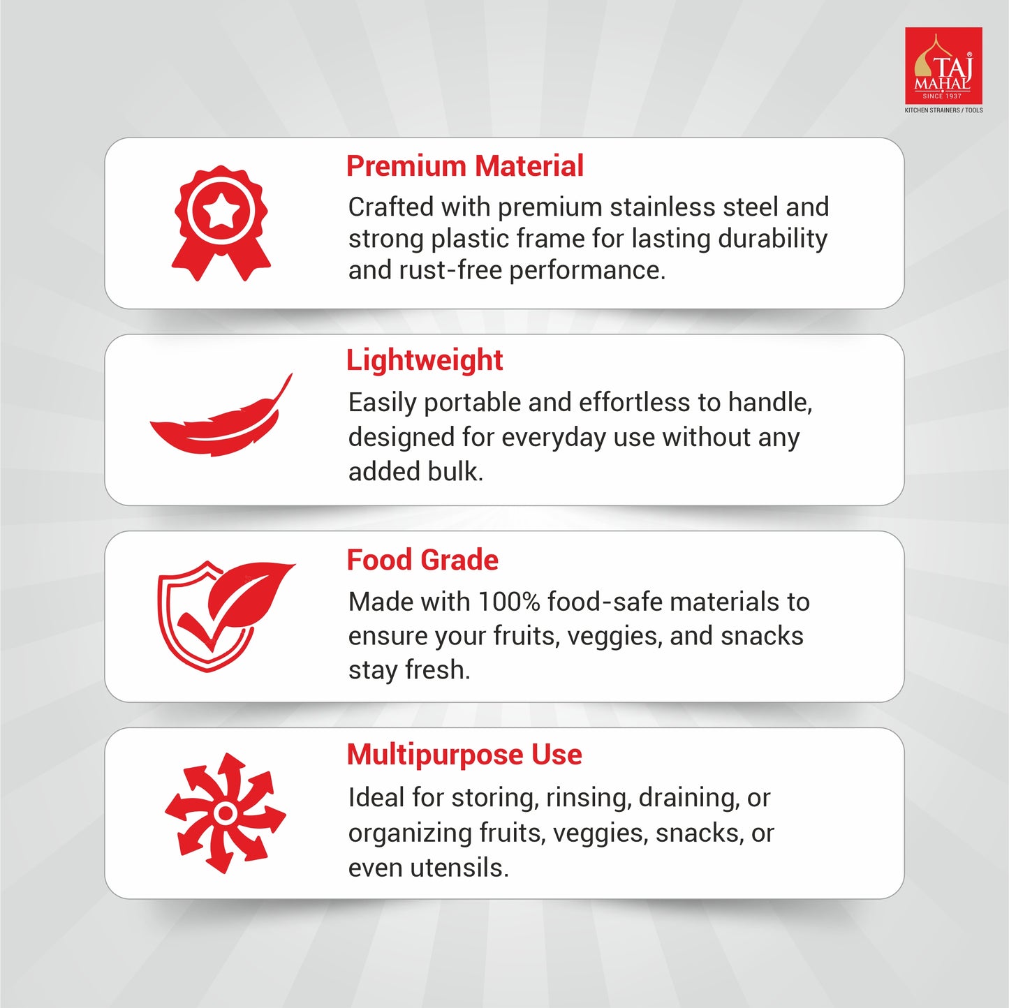 SS ROUND FRIDGE BASKET WITH COVER