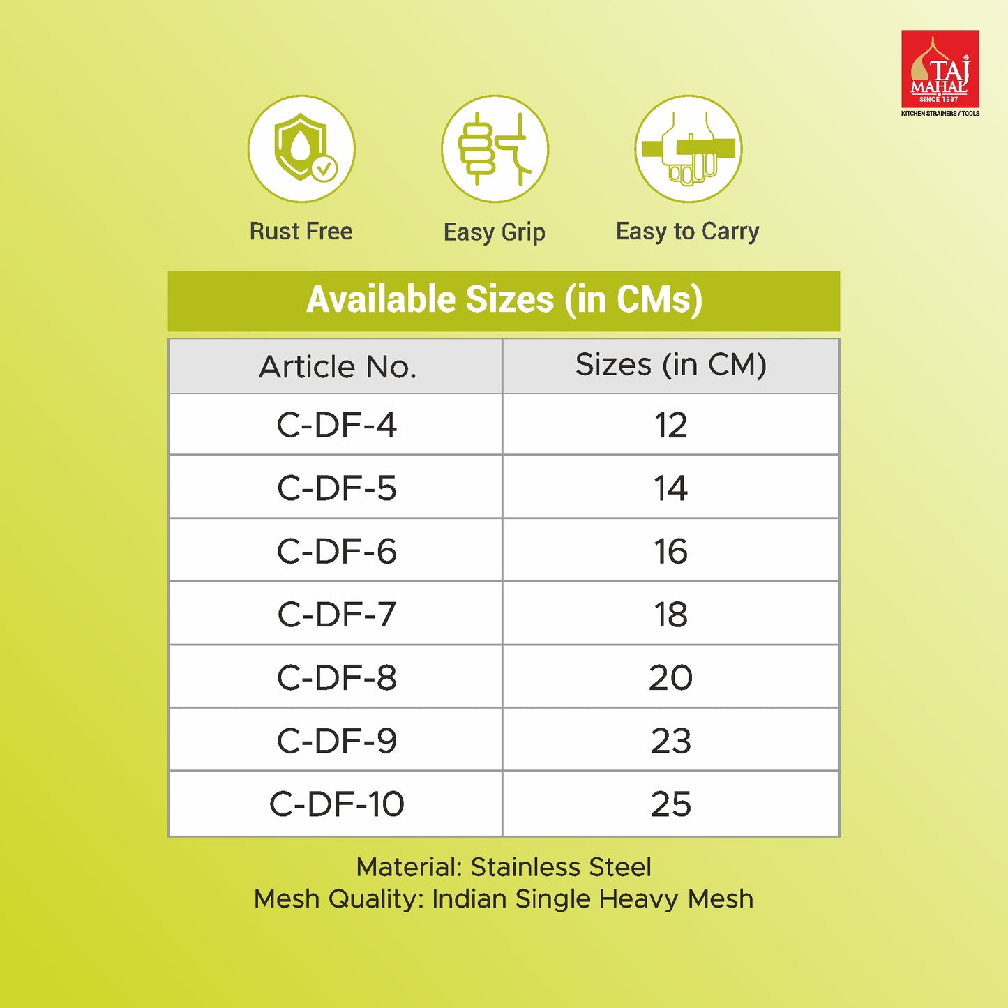 S.S. DELUXE DEEP FRY STRAINERS