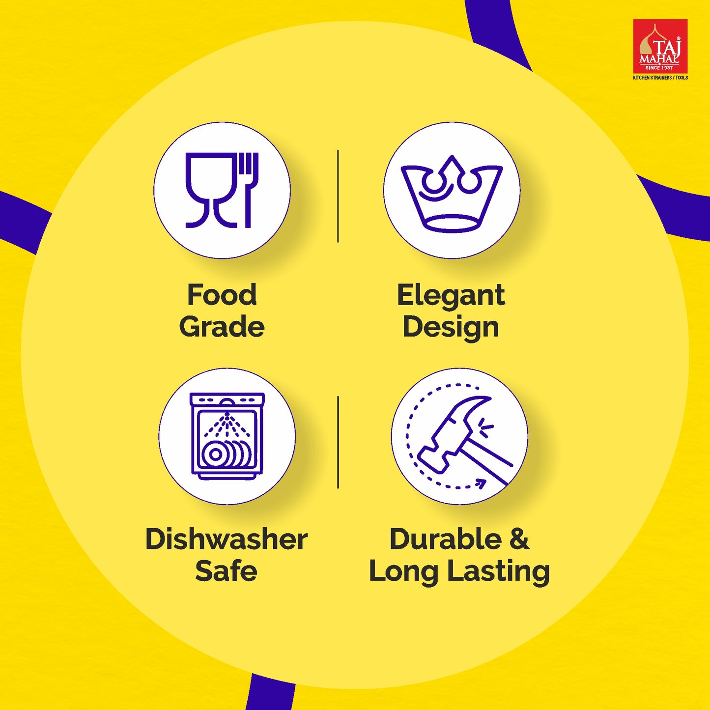 SS Flat Wire Strainer Wooden Handle