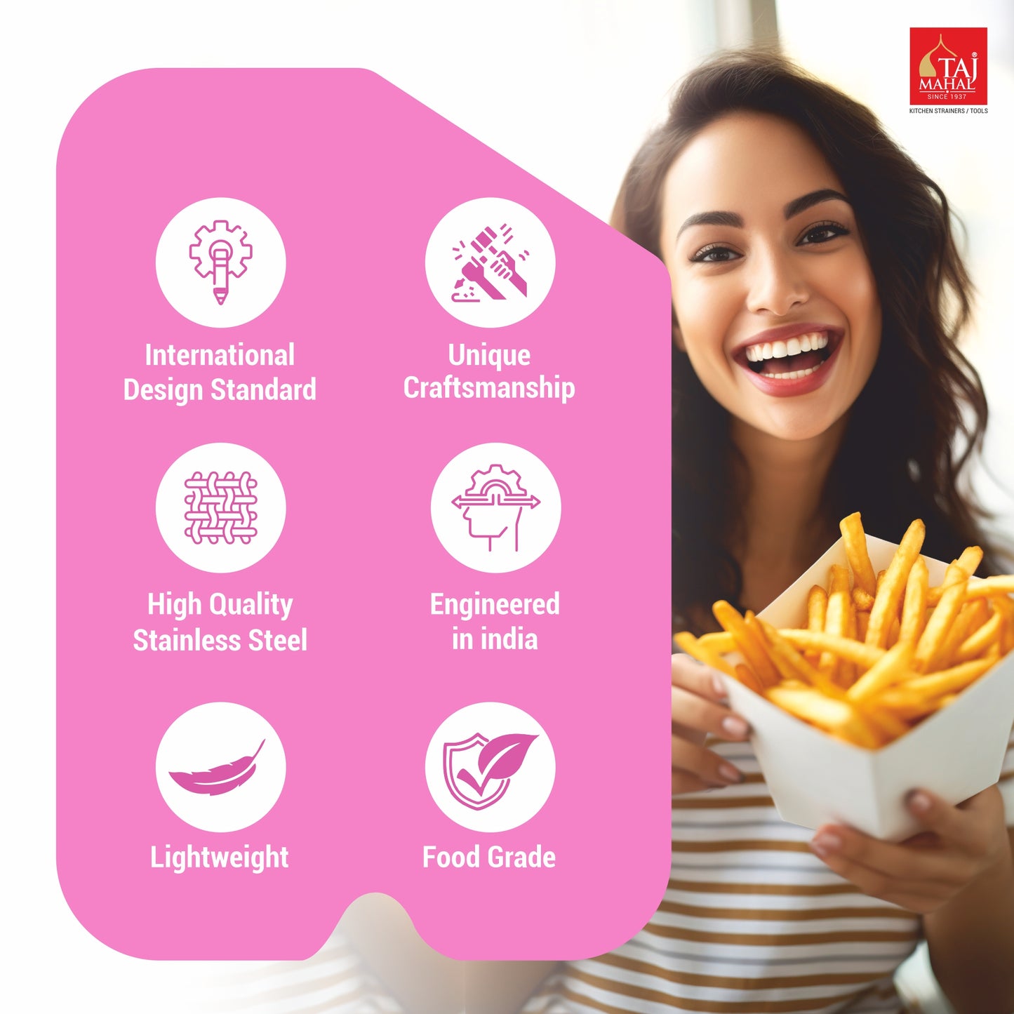 S.S. CHIP FRY BASKET ROUND