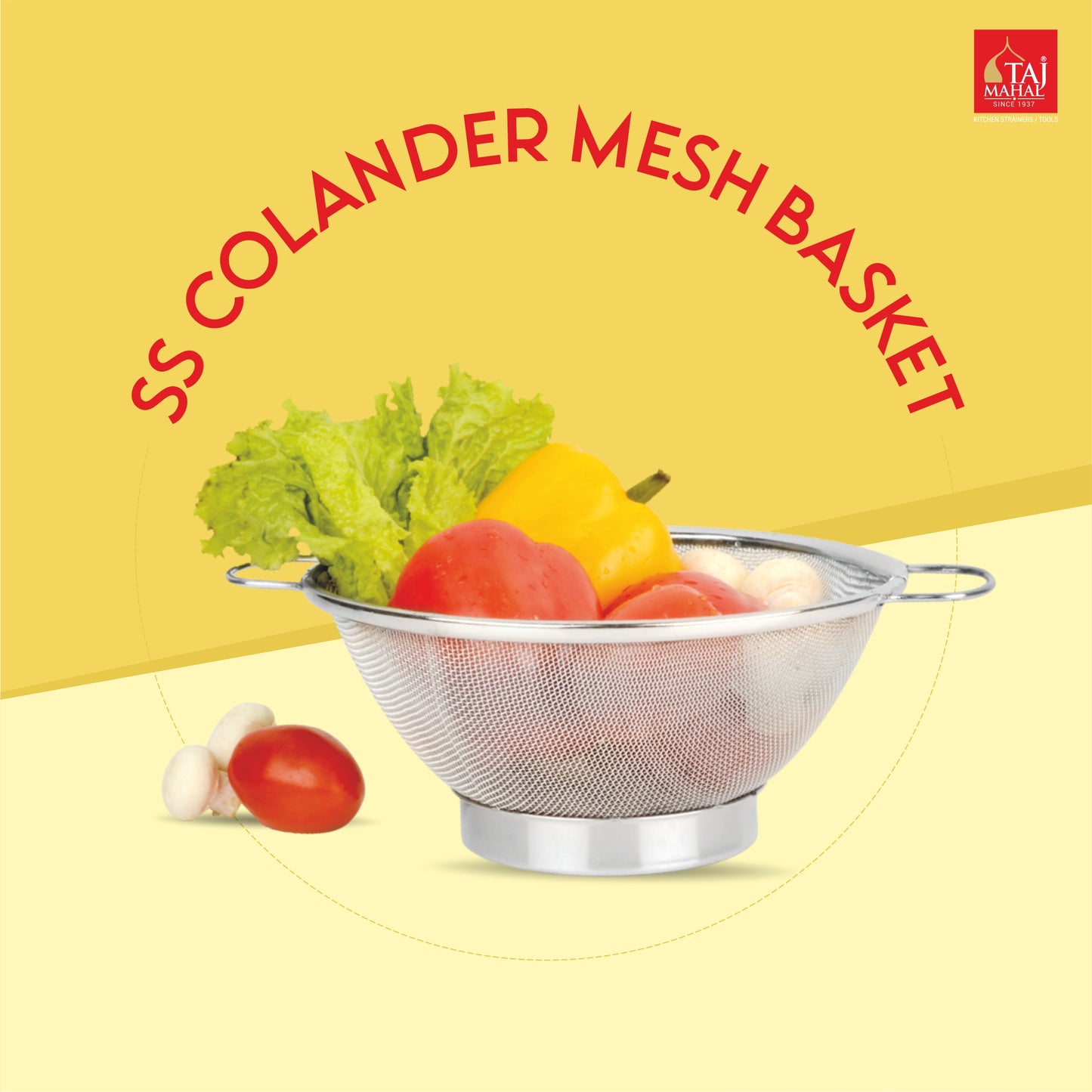 SS COLANDER MESH BASKET SILVER