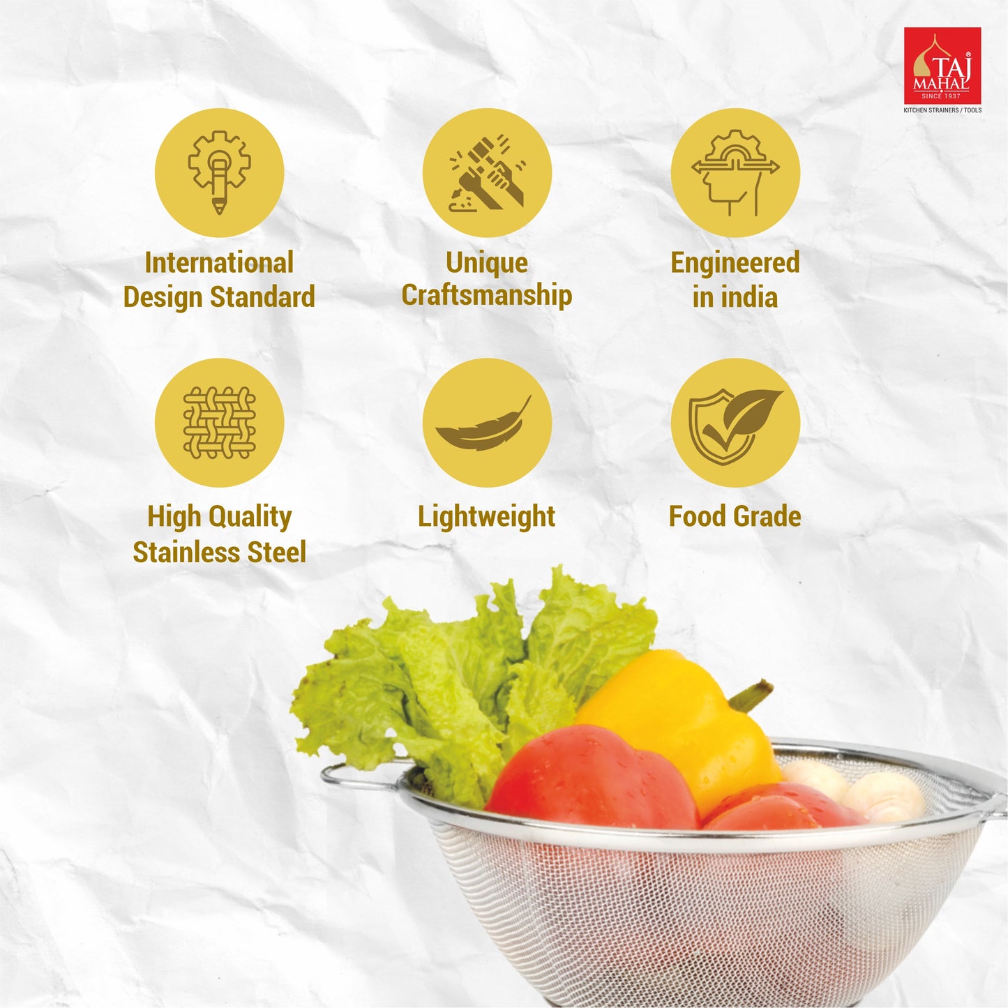 SS COLANDER MESH BASKET SILVER