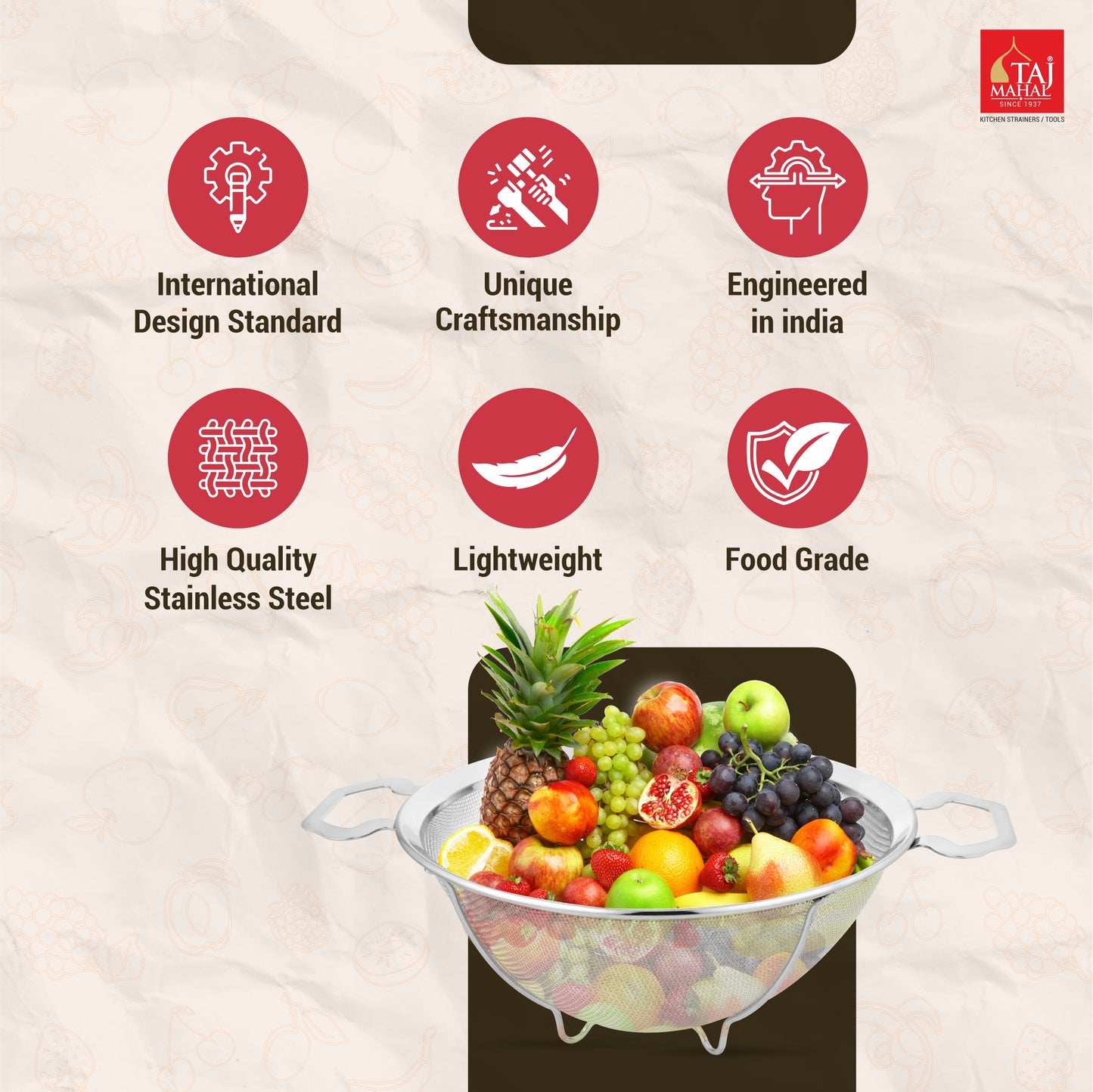 S.S. FLORA FRIDGE BASKET WITH MESH REINFORCEMENT PROTECTOR