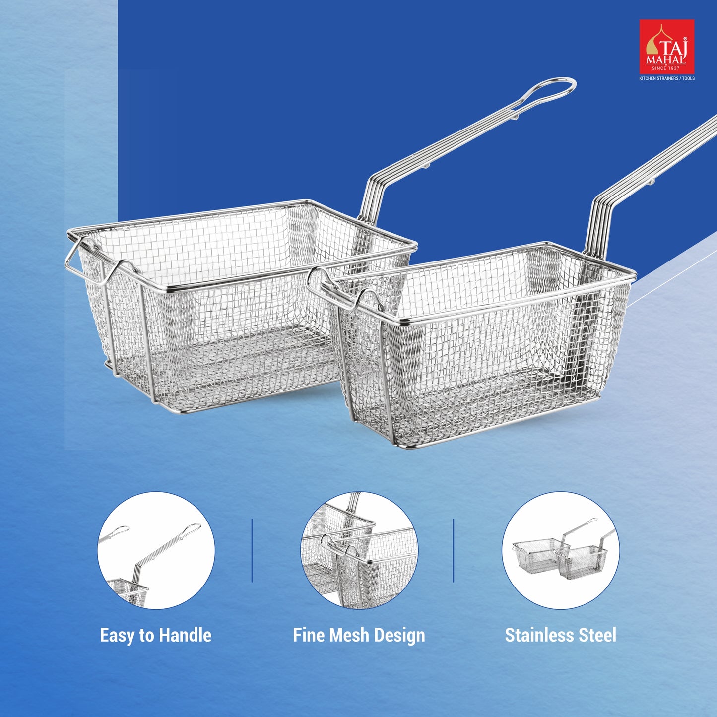 S.S MC CHIP FRY BASKET WITH REINFORCE / MESH PROTECTOR