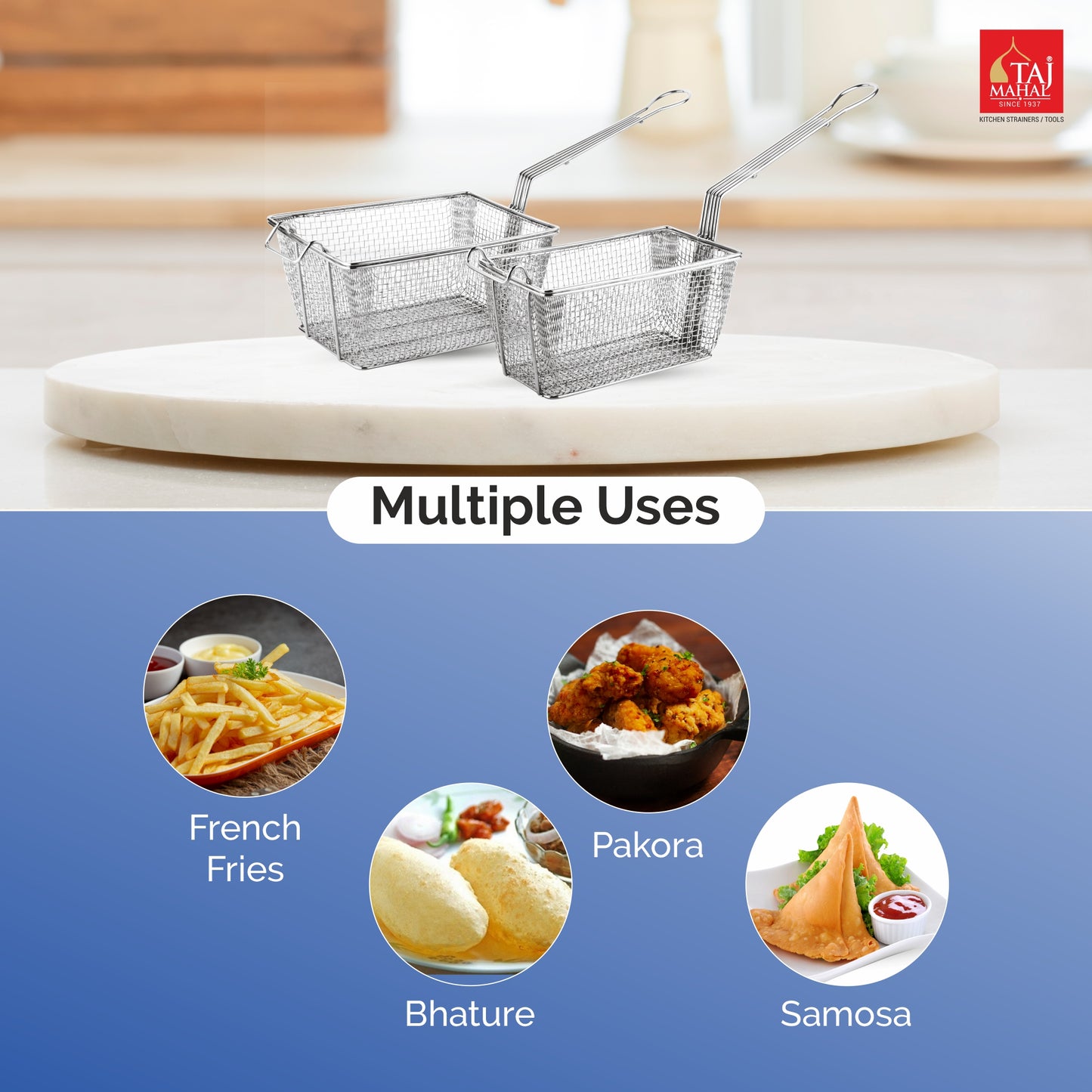 S.S MC CHIP FRY BASKET WITH REINFORCE / MESH PROTECTOR