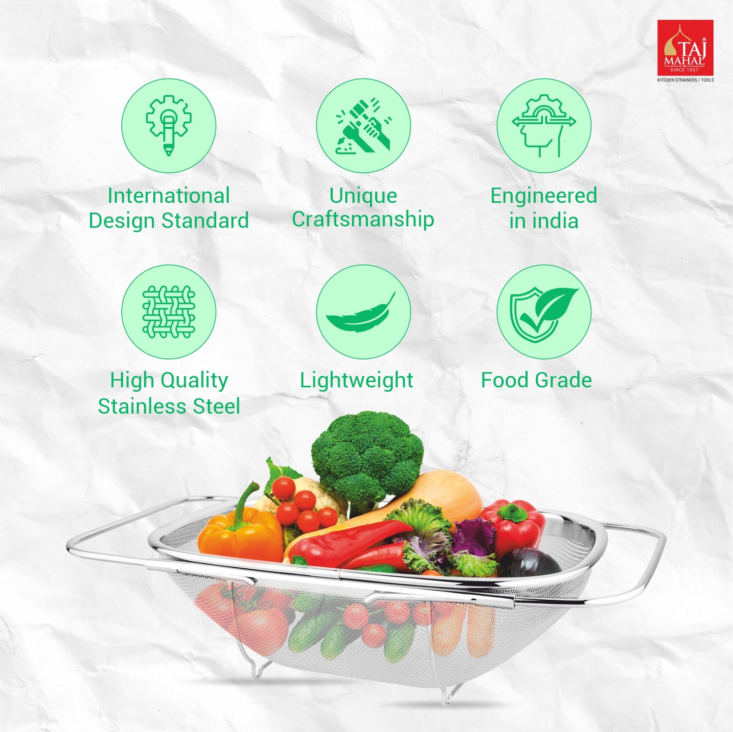 SS SINK BASKET WITH MESH REINFORCEMENT PROTECTOR