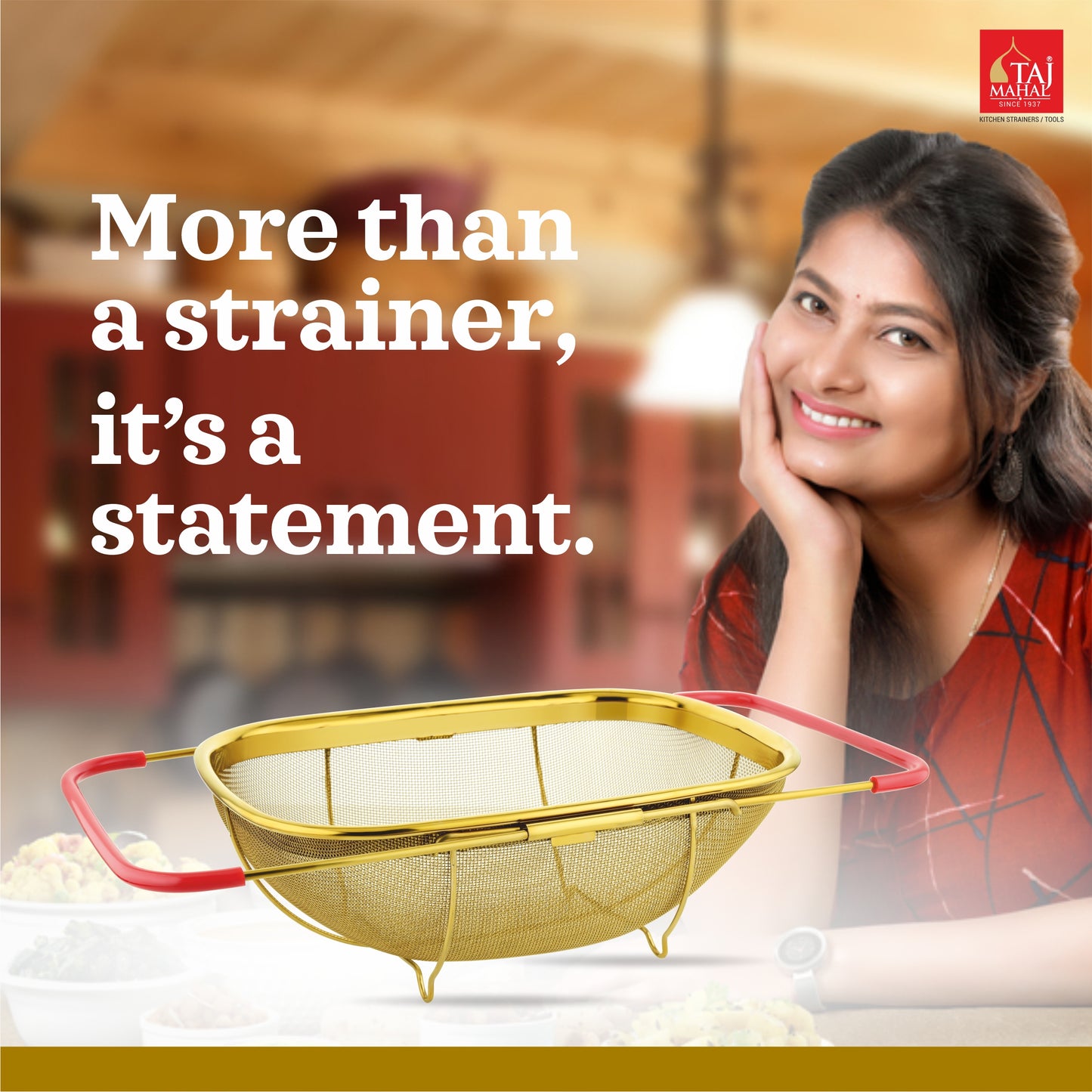 PVD COATED GOLD SS SINK BASKET WITH MESH REINFORCEMENT PROTECTOR