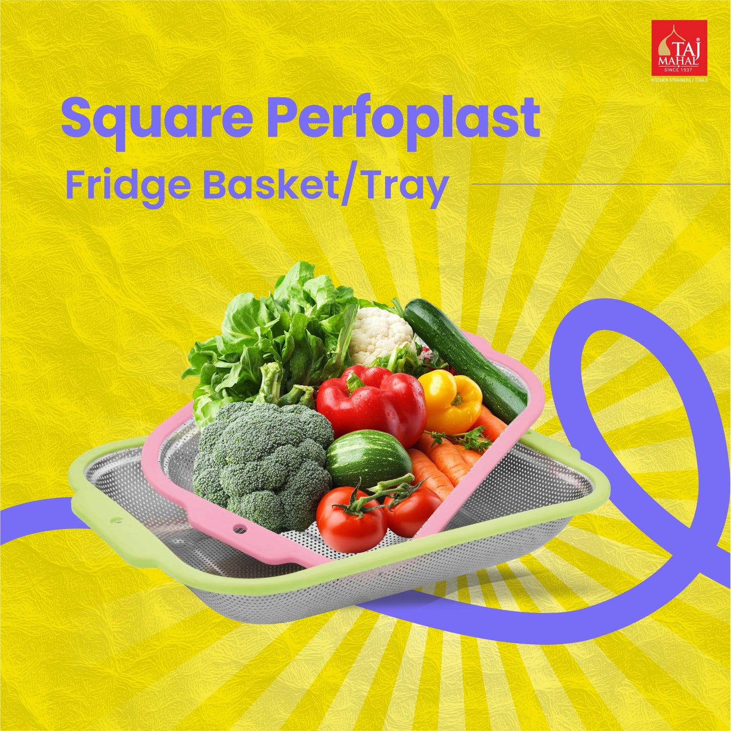 SQUARE PERFOPLAST FRIDGE BASKET TRAY