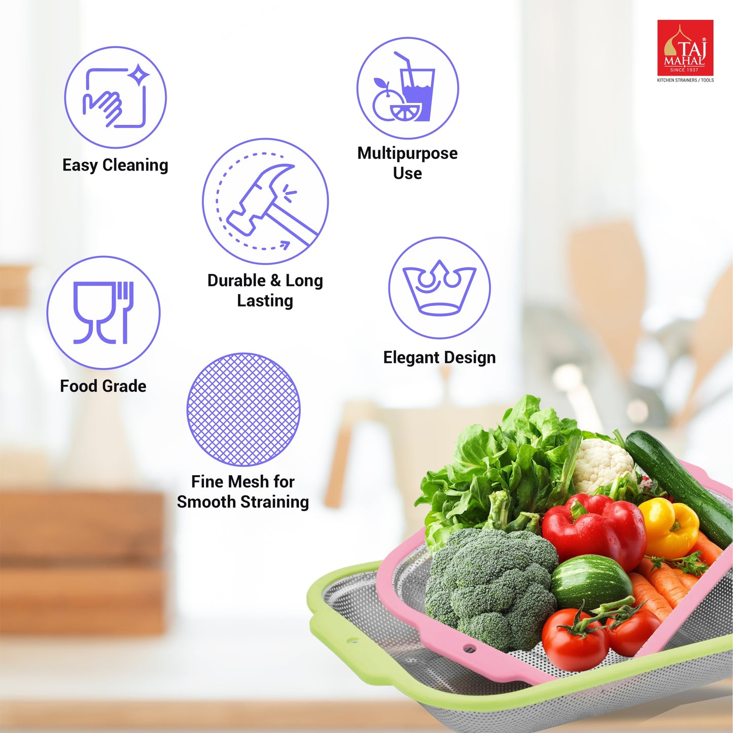 SQUARE PERFOPLAST FRIDGE BASKET TRAY