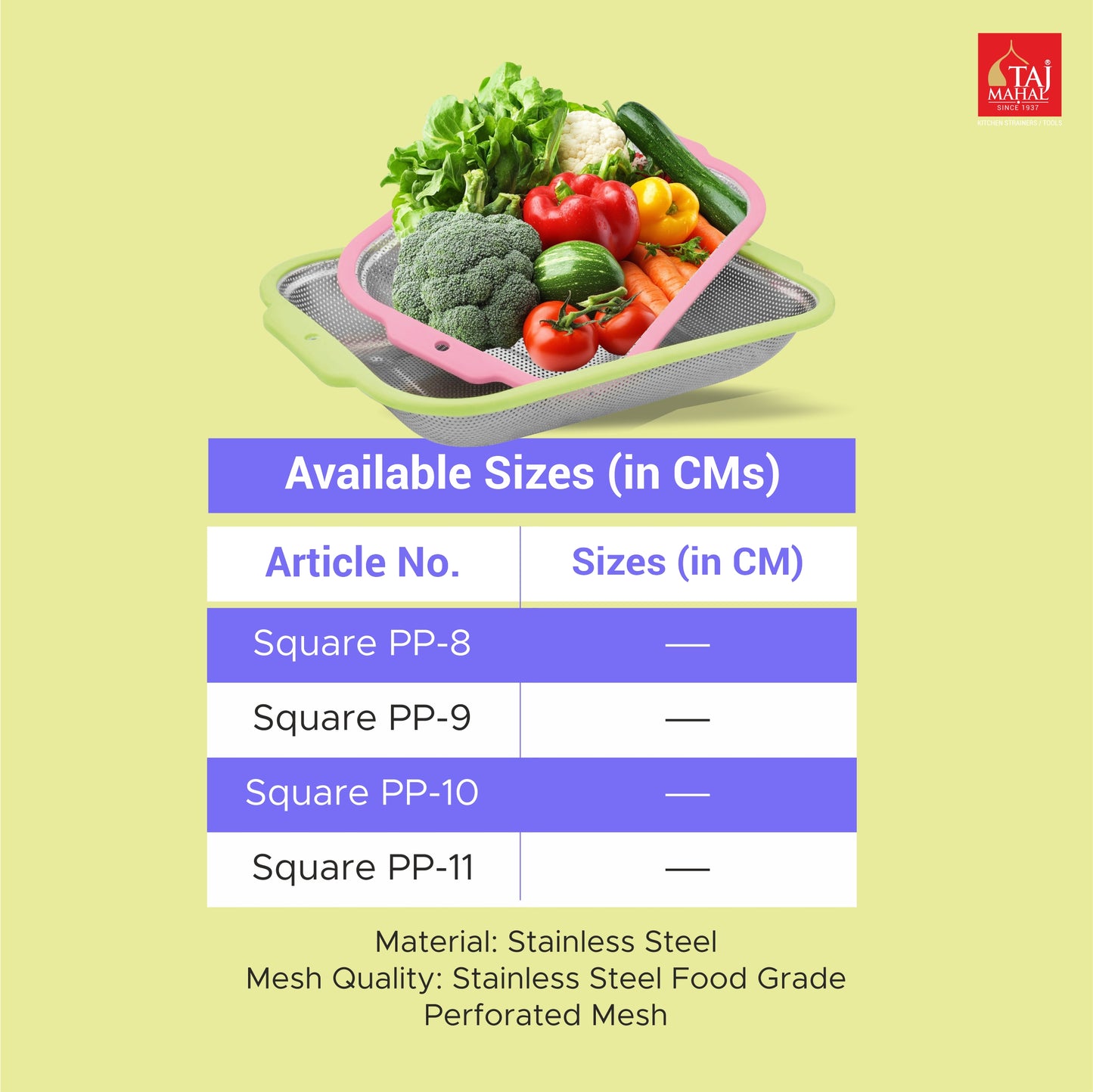 SQUARE PERFOPLAST FRIDGE BASKET TRAY
